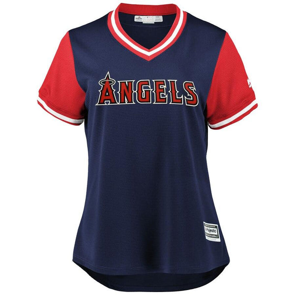Shohei Ohtani "Showtime" Los Angeles Angels Majestic Women's Players' Weekend Cool Base Jersey – Navy/Red 2019