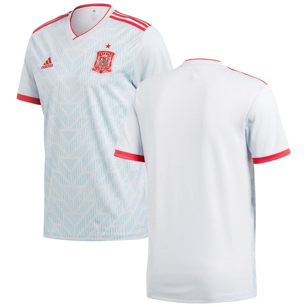Spain National Team Away Replica Blank Jersey – Light Blue/Red 2019