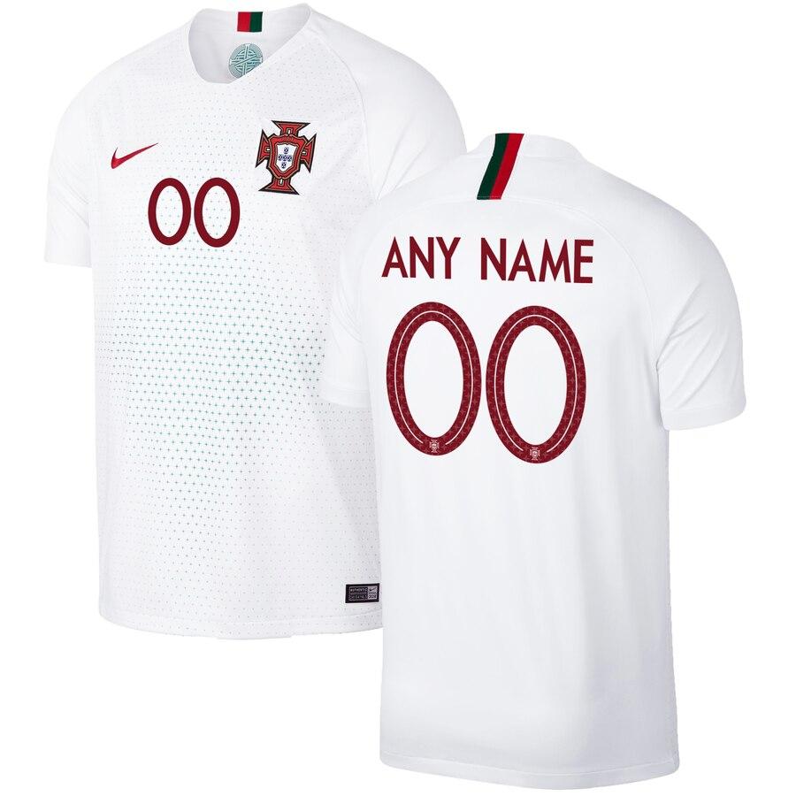 Portugal National Team Away Replica Stadium Custom Jersey – White/Red 2019