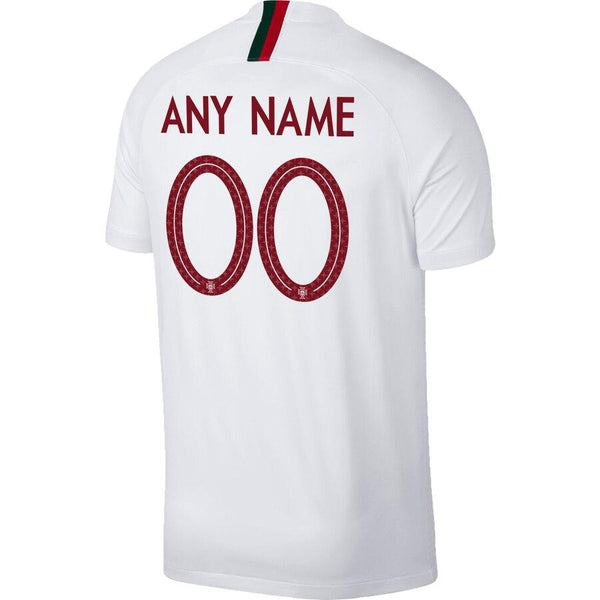 Portugal National Team Away Replica Stadium Custom Jersey – White/Red 2019
