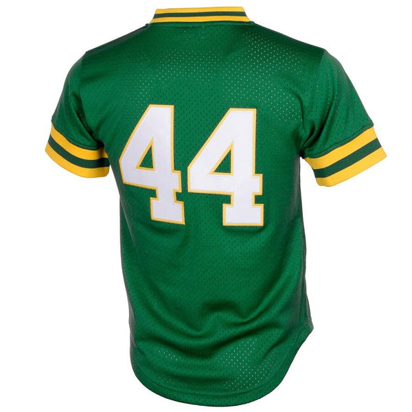 Reggie Jackson Oakland Athletics Mitchell &amp; Ness Cooperstown Mesh Batting Practice Jersey - Green 2019