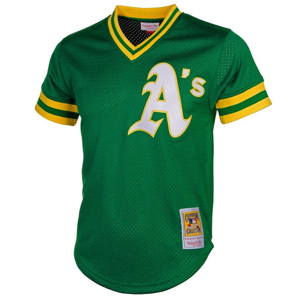 Reggie Jackson Oakland Athletics Mitchell &amp; Ness Cooperstown Mesh Batting Practice Jersey - Green 2019