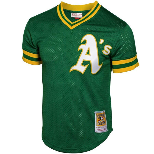 Rickey Henderson Oakland Athletics Mitchell &amp; Ness 1991 Cooperstown Mesh Batting Practice Jersey - Green 2019