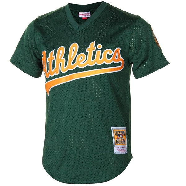 Rickey Henderson Oakland Athletics Mitchell &amp; Ness 1998 Cooperstown Mesh Batting Practice Jersey - Green 2019