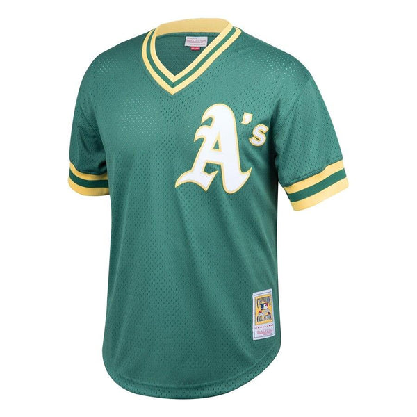 Rickey Henderson Oakland Athletics Mitchell &amp; Ness Youth Cooperstown Collection Mesh Batting Practice Jersey – Green 2019