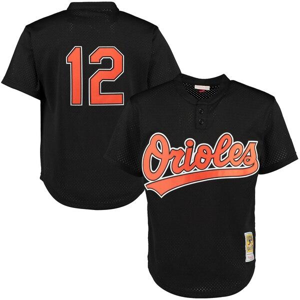 Roberto Alomar Baltimore Orioles Mitchell &amp; Ness Cooperstown Mesh Batting Practice Jersey - Black 2019