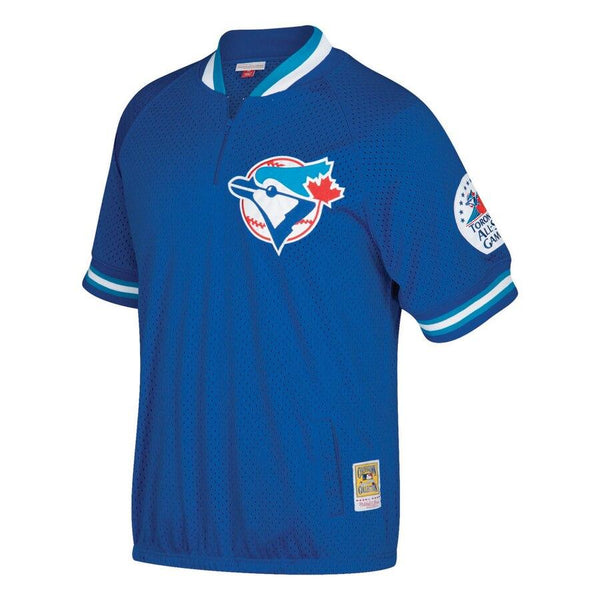 Roberto Alomar Toronto Blue Jays Mitchell &amp; Ness Cooperstown Collection Mesh Batting Practice Quarter-Zip Jersey - Royal 2019
