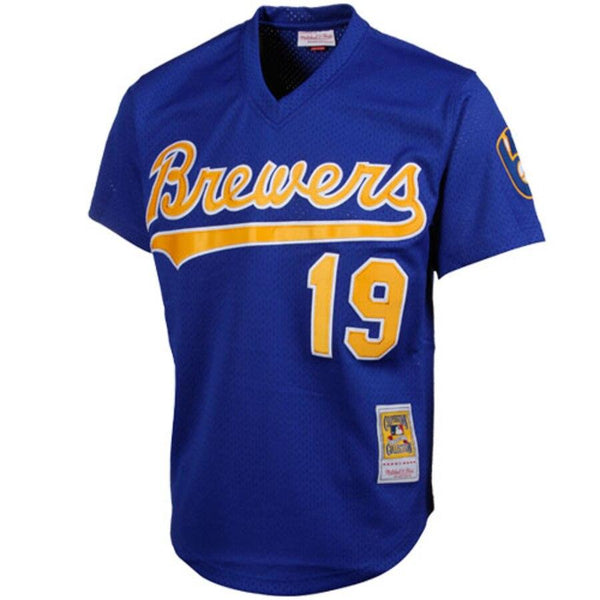 Robin Yount Milwaukee Brewers Mitchell &amp; Ness Cooperstown Mesh Batting Practice Jersey - Royal 2019