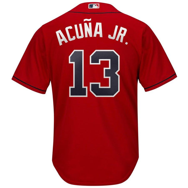 Ronald Acuña Jr. Atlanta Braves Majestic 2019 Alternate Official Cool Base Player Jersey - Scarlet 2019