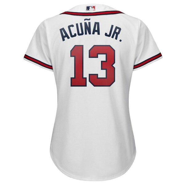 Ronald Acuña Jr. Atlanta Braves Majestic Women's 2019 Home Cool Base Player Jersey - White 2019