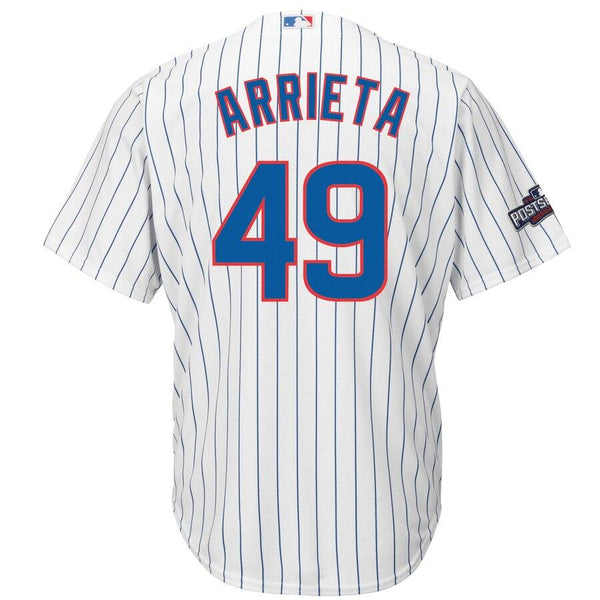 Jake Arrieta Chicago Cubs Majestic Home 2016 Postseason Patch Cool Base Player Jersey - White/Royal 2019