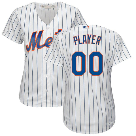 New York Mets Majestic Women's Cool Base Custom Jersey - White/Royal 2019