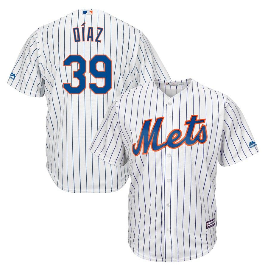 Edwin Diaz New York Mets Majestic Home Cool Base Player Jersey – White/Royal 2019