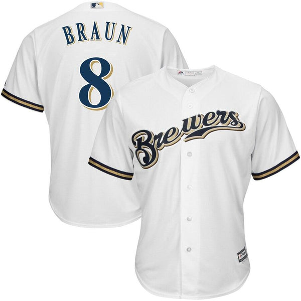 Ryan Braun Milwaukee Brewers Majestic Home Official Cool Base Player Replica Jersey - White 2019