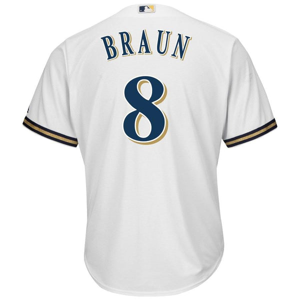 Ryan Braun Milwaukee Brewers Majestic Home Official Cool Base Player Replica Jersey - White 2019