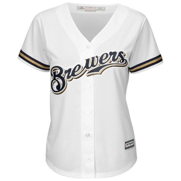 Ryan Braun Milwaukee Brewers Majestic Women's Alternate Cool Base Replica Player Jersey - White 2019