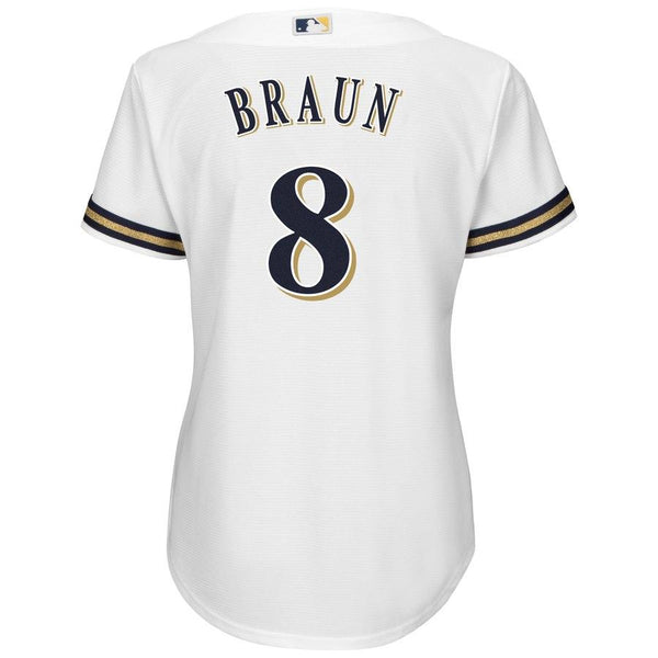 Ryan Braun Milwaukee Brewers Majestic Women's Alternate Cool Base Replica Player Jersey - White 2019