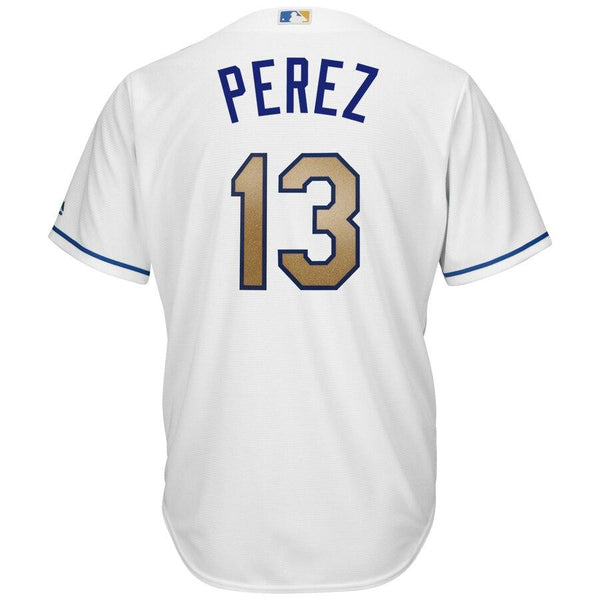 Salvador Perez Kansas City Royals Majestic Home Cool Base Replica Jersey - White 2019