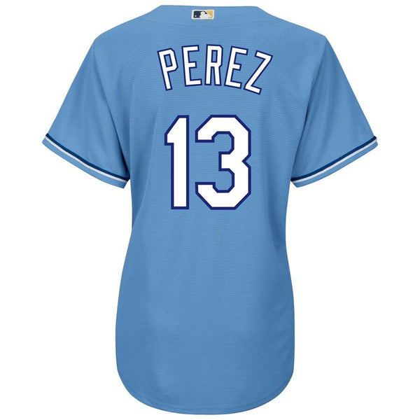 Salvador Perez Kansas City Royals Majestic Women's Alternate Cool Base Player Jersey - Light Blue 2019