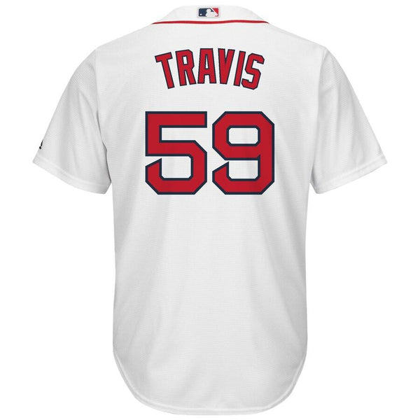 Sam Travis Boston Red Sox Majestic Home Cool Base Replica Player Jersey - White 2019