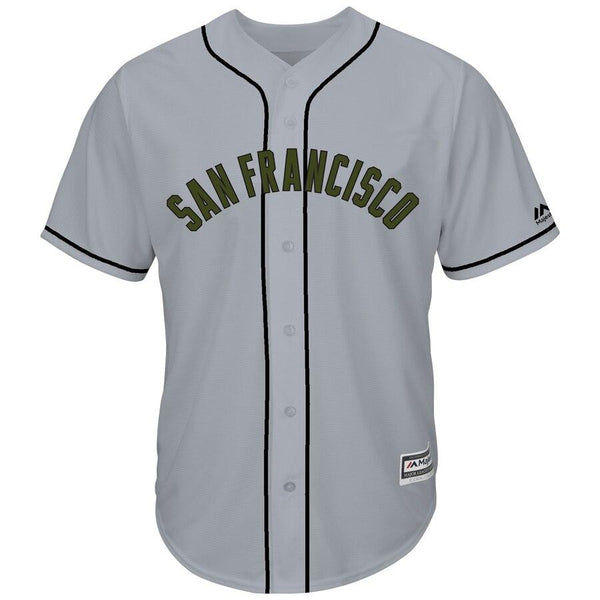 San Francisco Giants Majestic Memorial Day Cool Base Team Jersey - Gray 2019