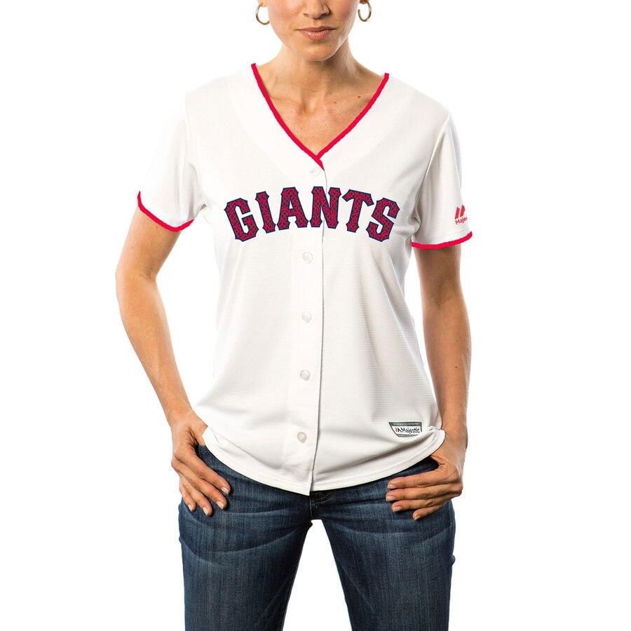 San Francisco Giants Majestic Women's Fashion Stars &amp; Stripes Cool Base Jersey - White 2019