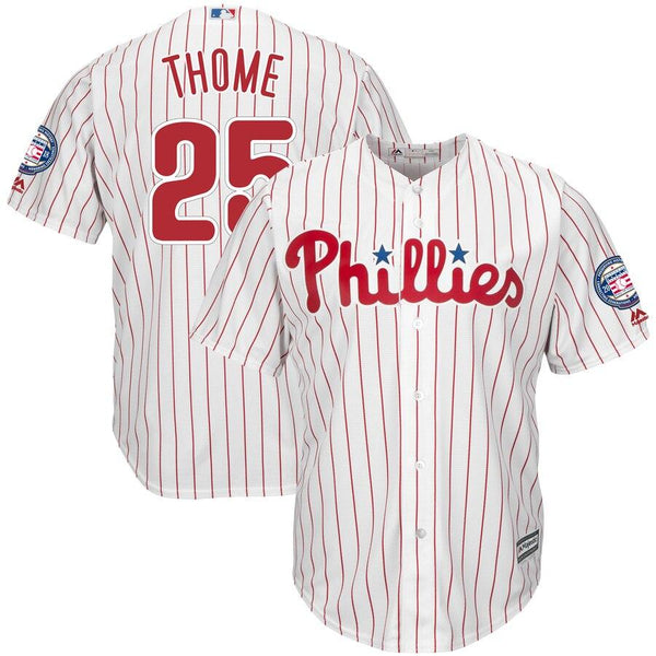 Jim Thome Philadelphia Phillies Majestic Hall of Fame Induction Patch Cool Base Jersey – White/Scarlet 2019
