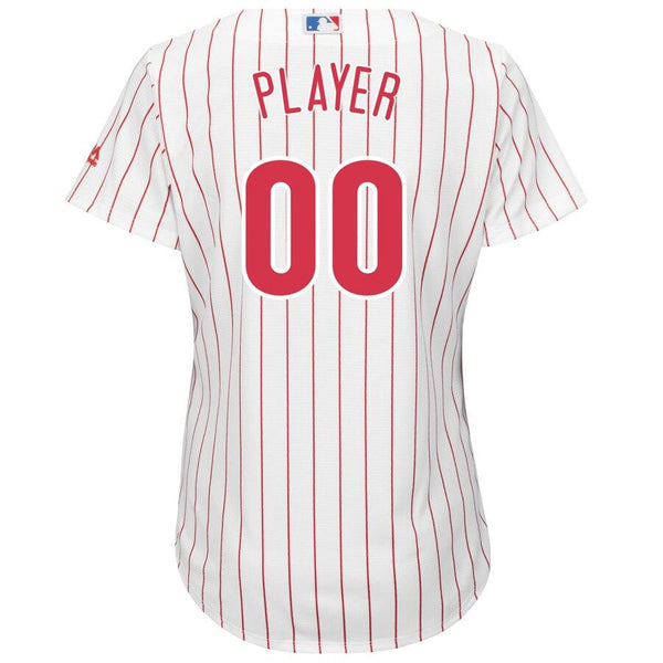 Philadelphia Phillies Majestic Women's Home Cool Base Custom Jersey – White/Scarlet 2019