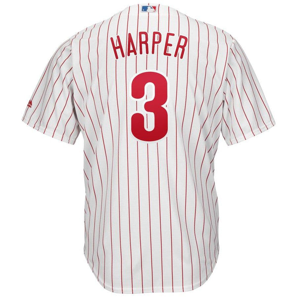 Bryce Harper Philadelphia Phillies Majestic Home Official Cool Base Player Jersey - White/Scarlet 2019