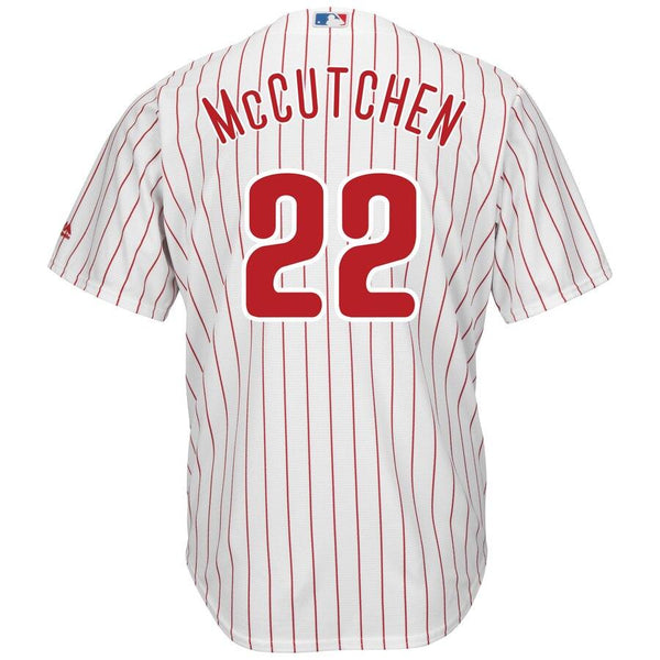 Andrew McCutchen Philadelphia Phillies Majestic Official Cool Base Player Jersey – White/Scarlet 2019