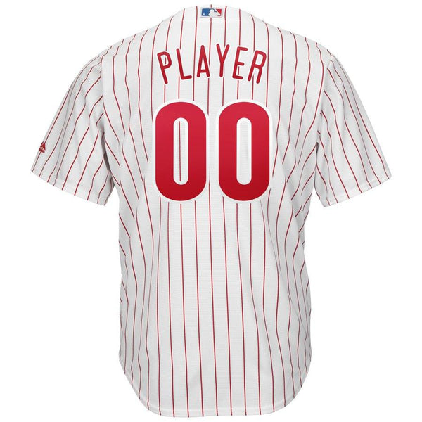 Philadelphia Phillies Majestic Home Cool Base Custom Jersey – White/Scarlet 2019