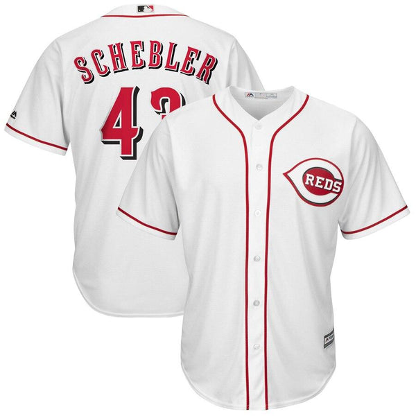 Scott Schebler Cincinnati Reds Majestic Home Cool Base Replica Player Jersey - White 2019