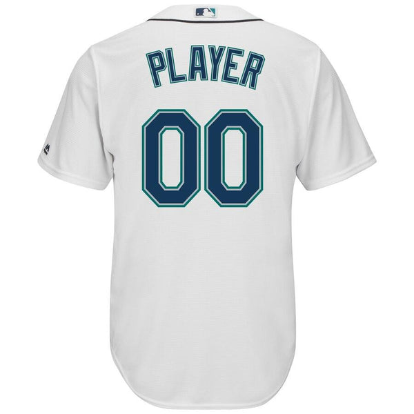 Seattle Mariners Majestic Cool Base Custom Jersey - White 2019