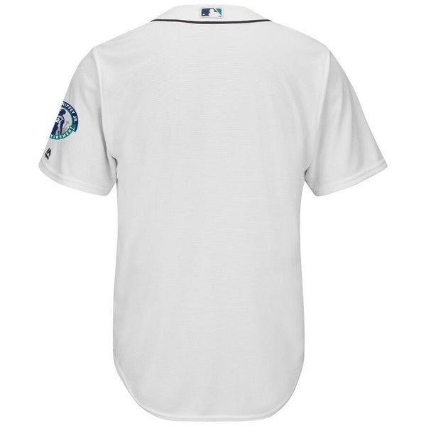 Seattle Mariners Majestic Griffey Retirement Day Patch Cool Base Team Jersey - White 2019