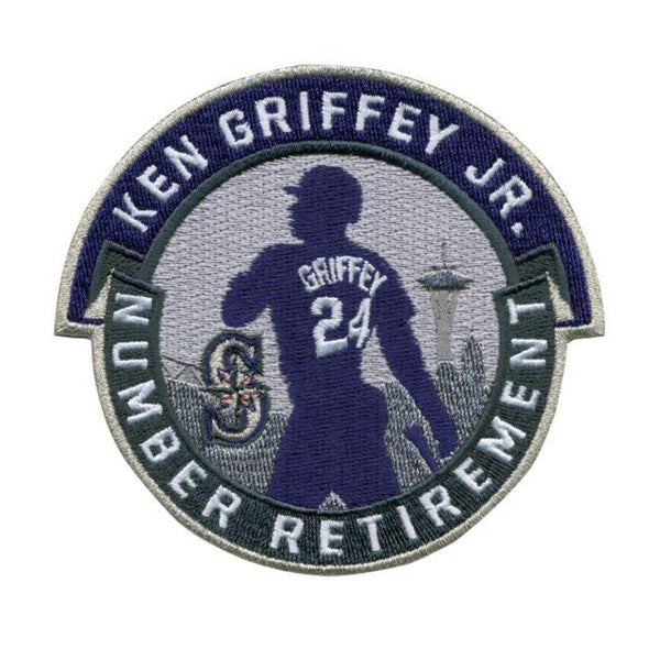 Seattle Mariners Majestic Griffey Retirement Day Patch Cool Base Team Jersey - White 2019