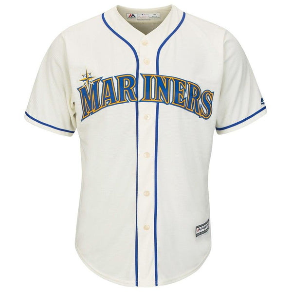 Seattle Mariners Majestic Official Cool Base Jersey - Cream 2019