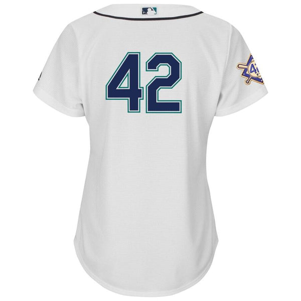 Seattle Mariners Majestic Women's 2019 Jackie Robinson Day Official Cool Base Jersey – White 2019