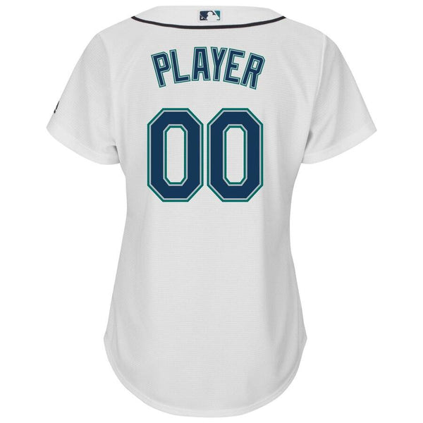 Seattle Mariners Majestic Women's Cool Base Custom Jersey - White 2019