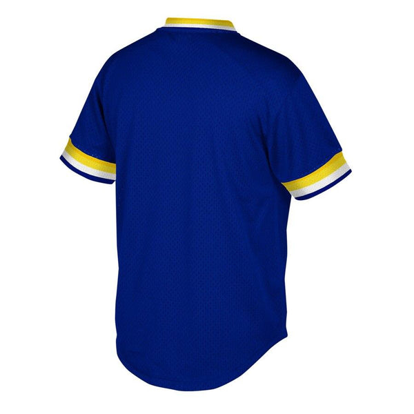 Seattle Mariners Mitchell &amp; Ness Cooperstown Collection Mesh Wordmark V-Neck Jersey – Royal 2019