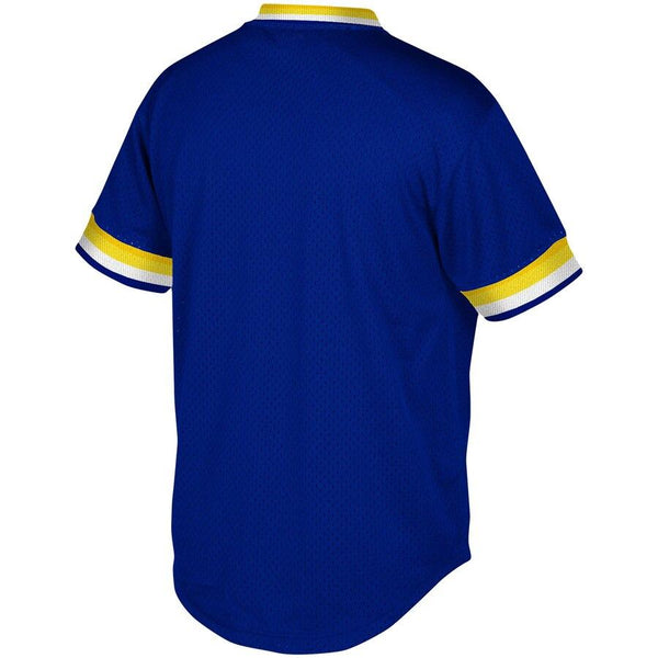 Seattle Mariners Mitchell &amp; Ness Youth Cooperstown Collection Mesh Wordmark V-Neck Jersey – Royal 2019