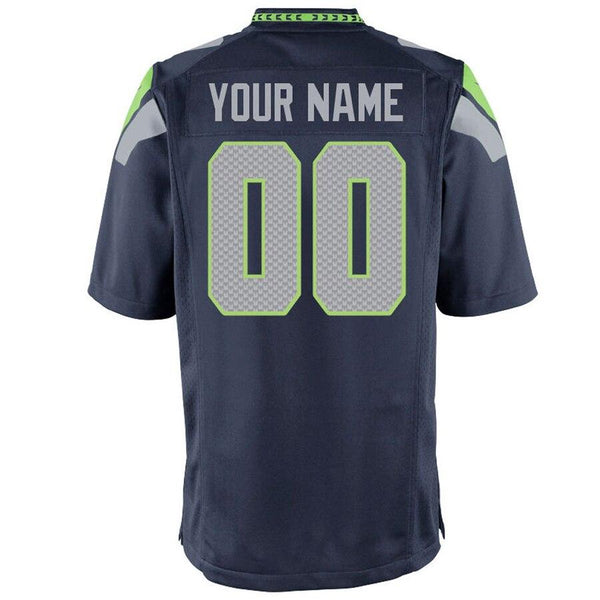 Seattle Seahawks Custom Game Jersey - College Navy 2019