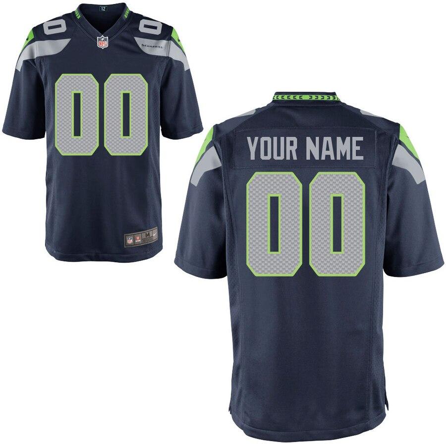 Seattle Seahawks Custom Team Color - Game Jersey – College Navy 2019