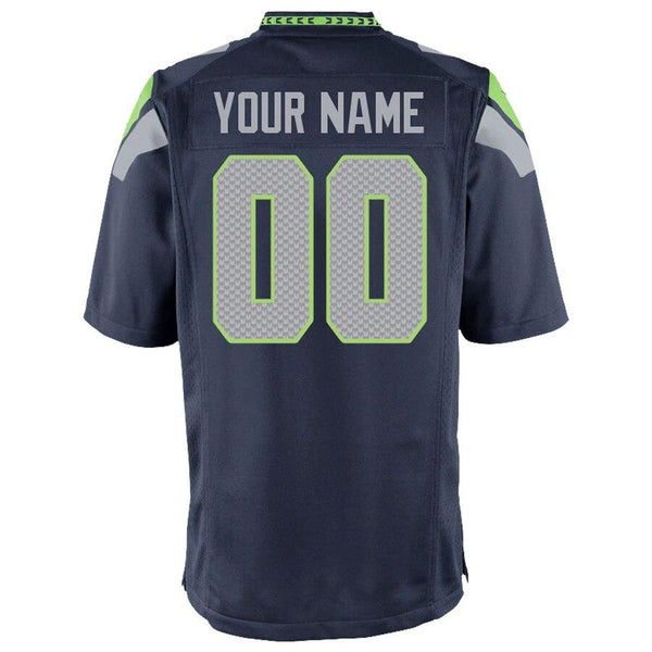 Seattle Seahawks Youth Custom Game Jersey - College Navy 2019