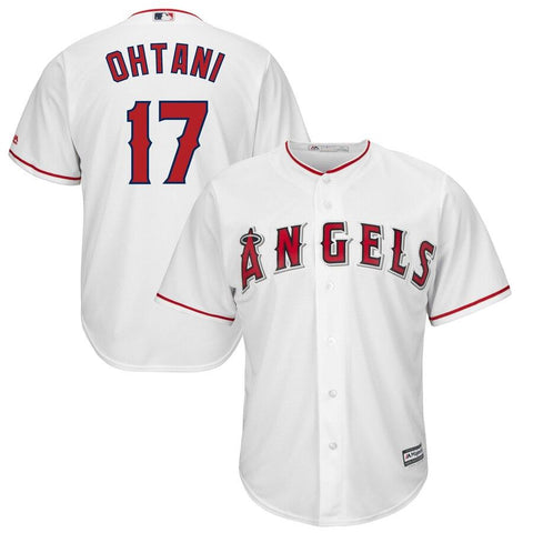 Shohei Ohtani Los Angeles Angels Majestic Official Cool Base Player Jersey – White 2019