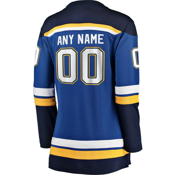 St. Louis Blues Women's Home Breakaway Custom Jersey - Blue 2019