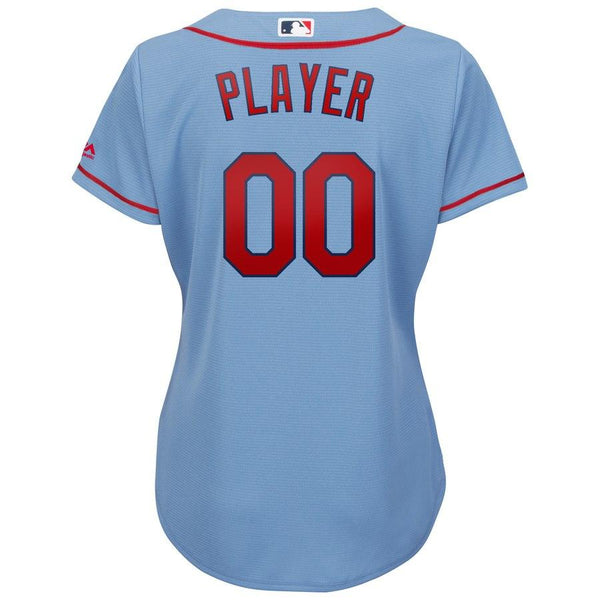 St. Louis Cardinals Majestic Women's Alternate Cool Base Custom Jersey – Light Blue 2019