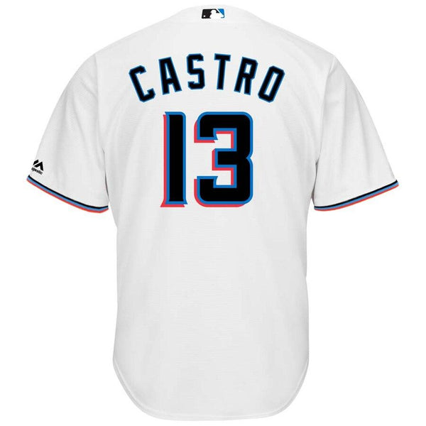 Starlin Castro Miami Marlins Majestic Home 2019 Cool Base Player Jersey – White 2019