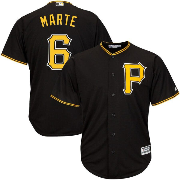 Starling Marte Pittsburgh Pirates Majestic Alternate Official Cool Base Player Replica Jersey - Black 2019
