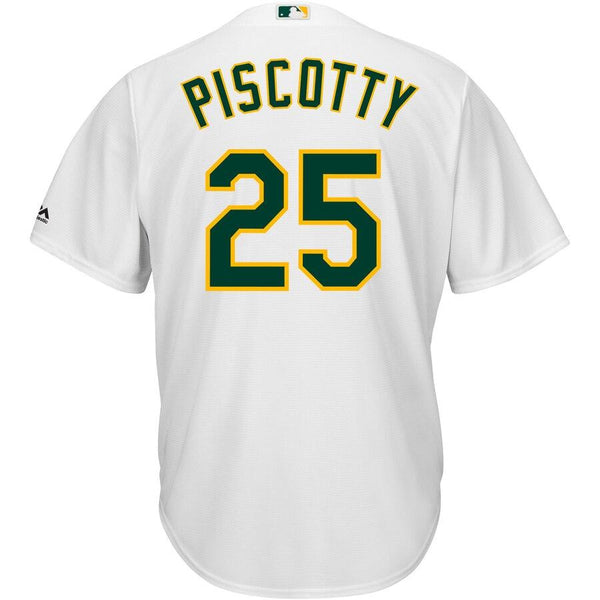 Stephen Piscotty Oakland Athletics Majestic Cool Base Player Replica Jersey – White 2019