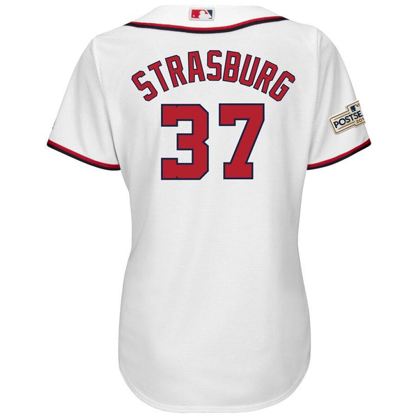 Stephen Strasburg Washington Nationals Majestic Women's Postseason Cool Base Player Jersey – White 2019
